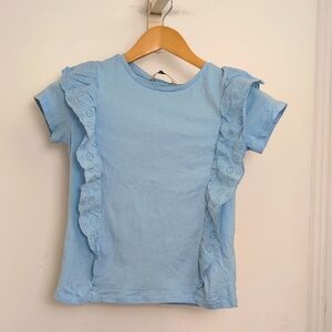 LC WAIKIKI BLUE TOP WITH RUFFLES SIZE  11/12 YO